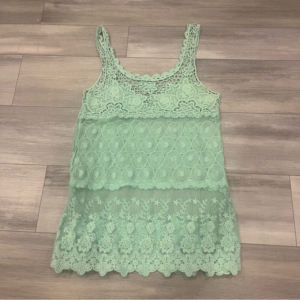 Mint Green Lace Tank Top